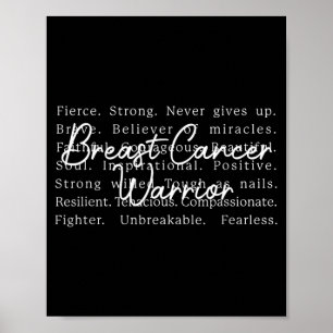 Breast Cancer Survivor Awareness Support Pink Poster