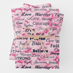 Breast Cancer Survivor Awareness Wrapping Paper Sheet