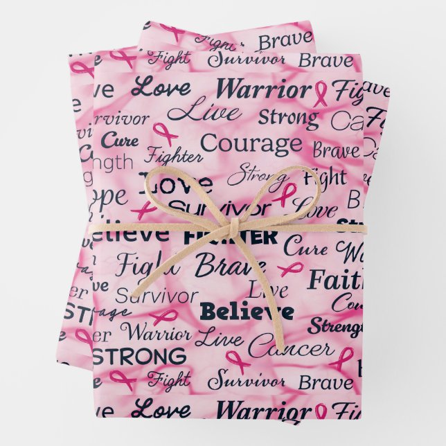 Breast Cancer Survivor Awareness Wrapping Paper Sheet (In situ)