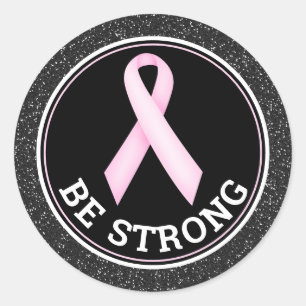 Breast Cancer Survivor – Be Strong Pink Ribbon Classic Round Sticker