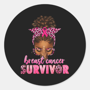 Breast Cancer Survivor Black Women Afro African Ch Classic Round Sticker