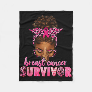 Breast Cancer Survivor Black Women Afro African Ch Fleece Blanket