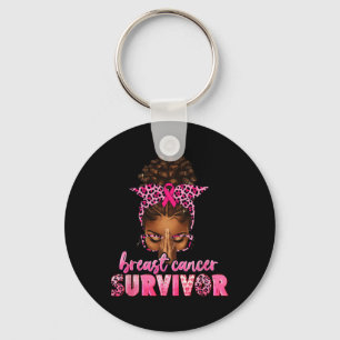 Breast Cancer Survivor Black Women Afro African Ch Key Ring