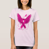 Breast Cancer Survivor Butterfly Name Monogram  T-Shirt (Front)