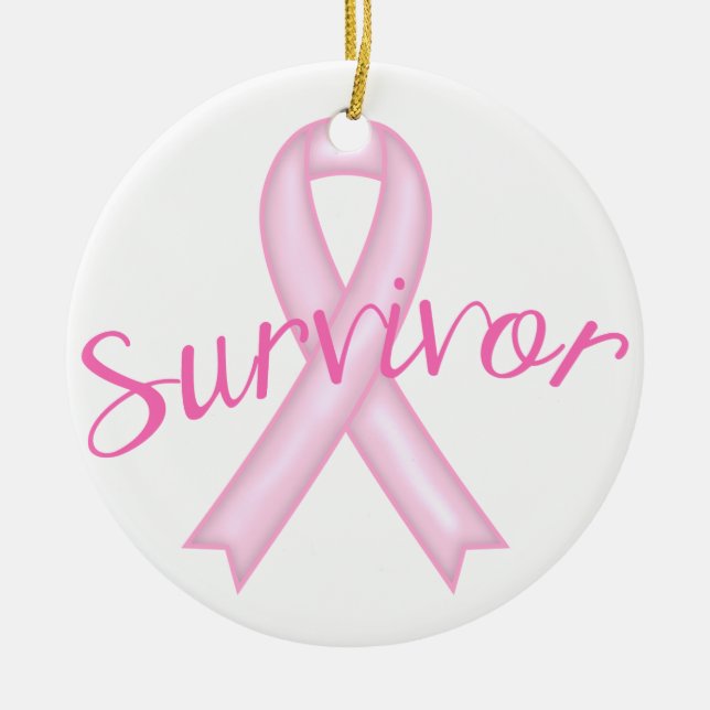 Breast Cancer Survivor Ceramic Ornament (Front)