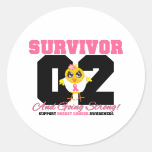 Breast Cancer Survivor Chick 02 Years Classic Round Sticker