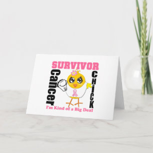 Breast Cancer Survivor Chick Ribbon Card