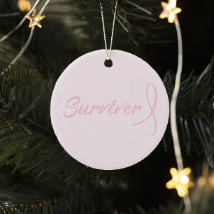 Breast Cancer Survivor Christmas Ornament