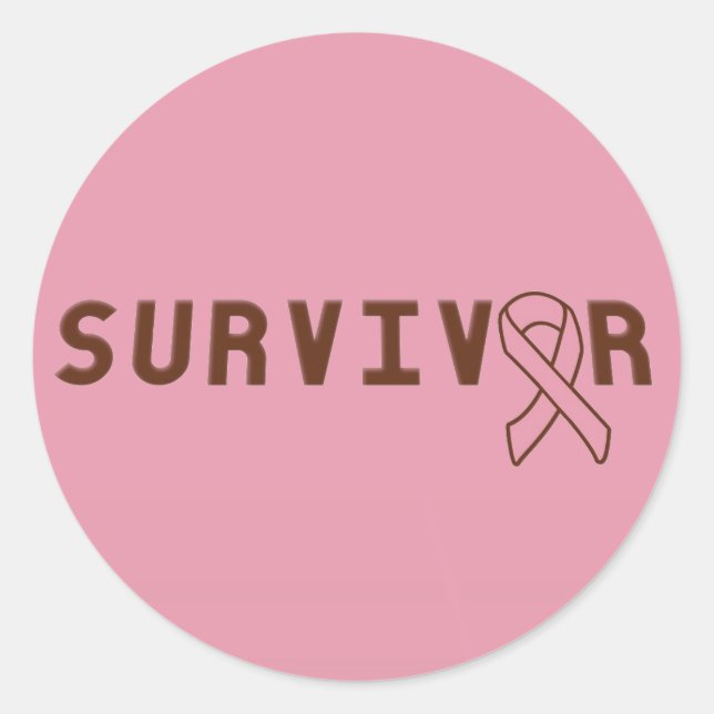 Breast Cancer Survivor Classic Round Sticker (Front)