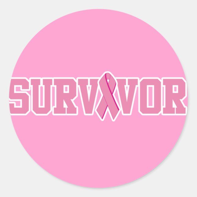 Breast Cancer Survivor Classic Round Sticker (Front)