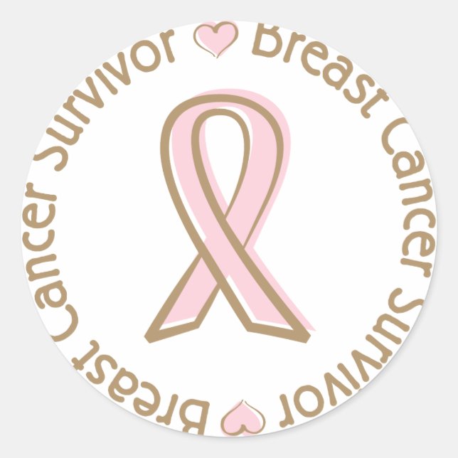 Breast Cancer Survivor Classic Round Sticker (Front)