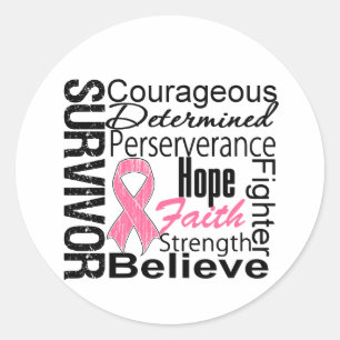 Breast Cancer Survivor Collage Classic Round Sticker