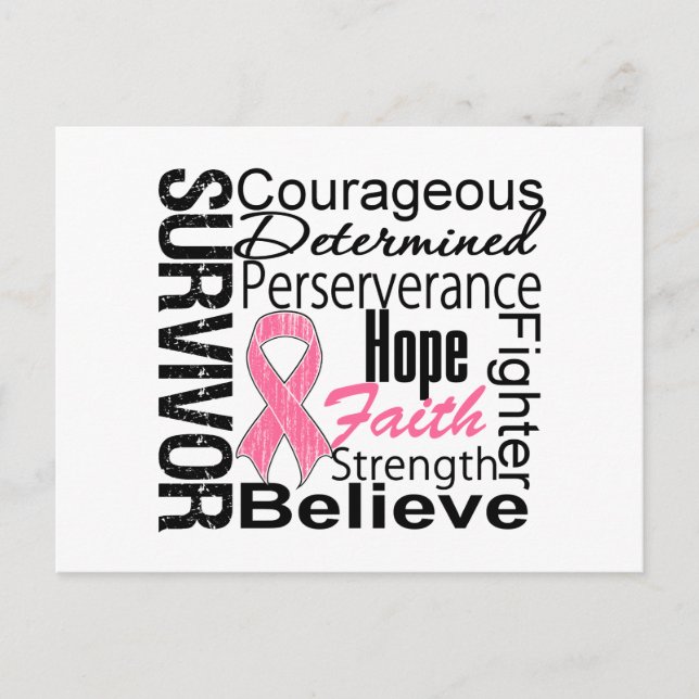 Breast Cancer Survivor Collage Postcard (Front)