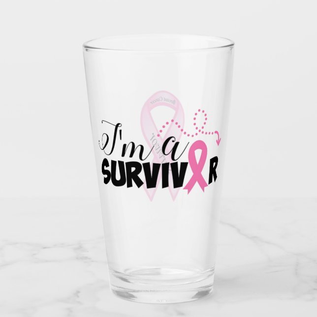 Breast Cancer Survivor Glass (Front)