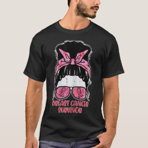 Breast Cancer Survivor Hairbun Breast Cancer Aware T-Shirt