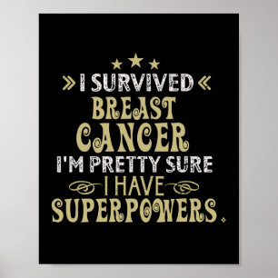 Breast Cancer Survivor I Survived Disease Cancer A Poster