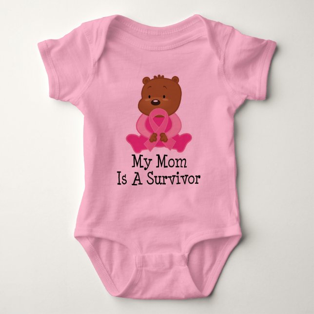 Breast Cancer Survivor Mum Baby Bodysuit (Front)