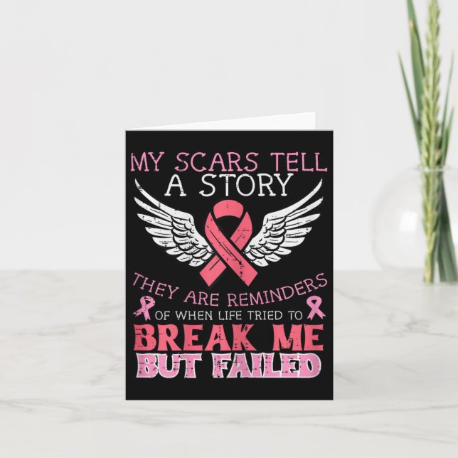 Breast Cancer Survivor My Scar Tell Story Awarenes Card (Front)