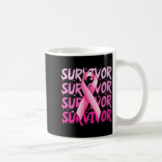 Breast Cancer Survivor Nk Ribbon Breast Cancer Awa Coffee Mug (Right)
