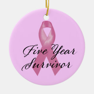 Breast Cancer Survivor Ornament Five Year
