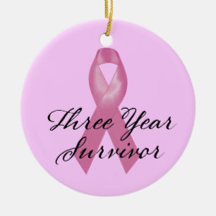 Breast Cancer Survivor Ornament Three Year