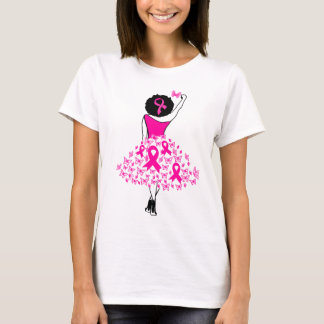 breast cancer survivor pink dress short hair shirt