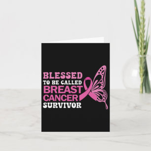 Breast Cancer Survivor Pink Ribbon Butterfly  Card