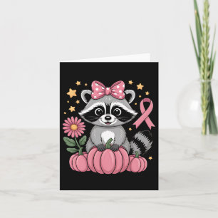 Breast Cancer Survivor Pink Ribbon Racoon Tee Card