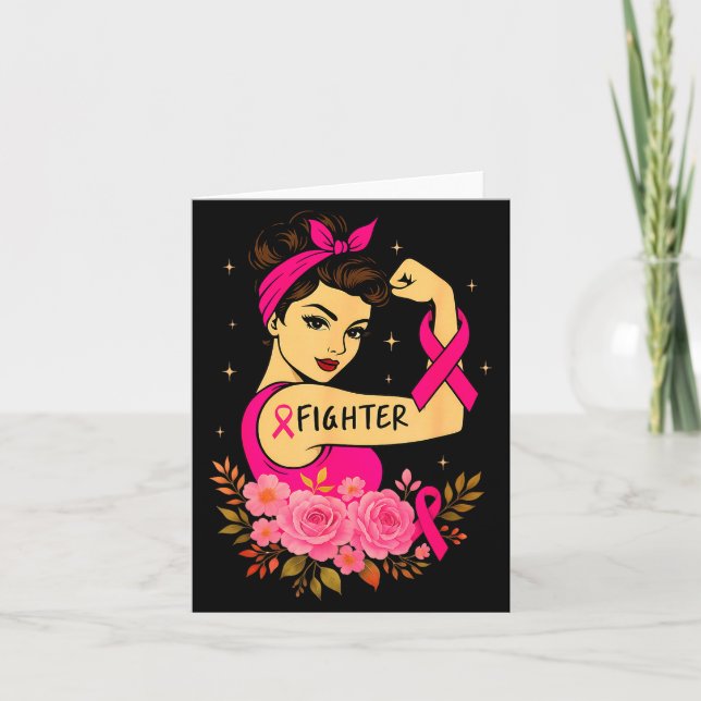 Breast Cancer Survivor Rosie Riveter Nk Awareness  Card (Front)