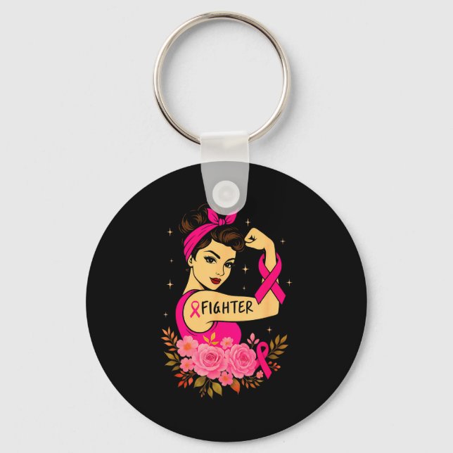 Breast Cancer Survivor Rosie Riveter Nk Awareness  Key Ring (Front)