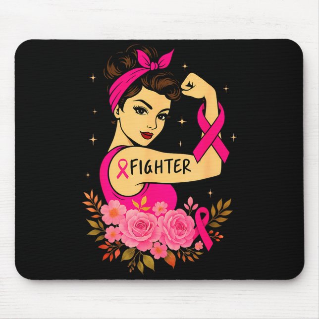 Breast Cancer Survivor Rosie Riveter Nk Awareness  Mouse Pad (Front)