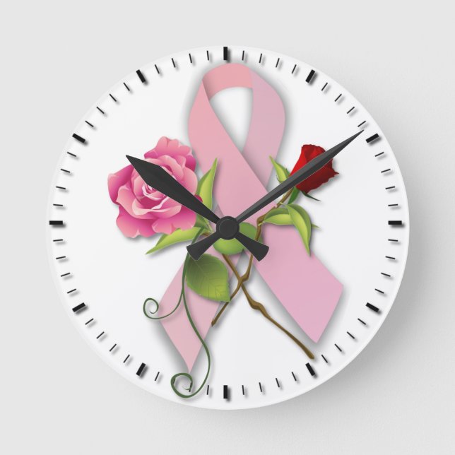 Breast Cancer Survivor Round Clock (Front)