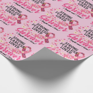 Breast Cancer Survivor Strong Fearless Loved Wrapping Paper