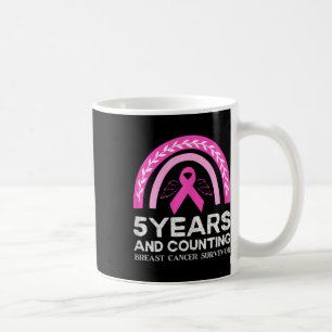 Breast Cancer Survivor Tee 5 Years Cancer Free Pin Coffee Mug
