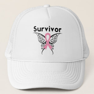 Breast Cancer Survivor Tribal Butterfly Trucker Hat