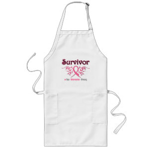 Breast Cancer Survivor Tribal Ribbon Long Apron