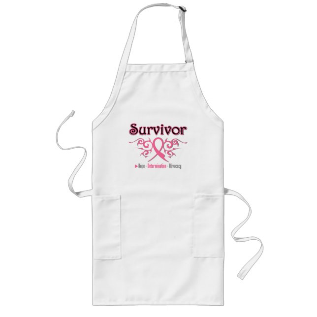 Breast Cancer Survivor Tribal Ribbon Long Apron (Front)