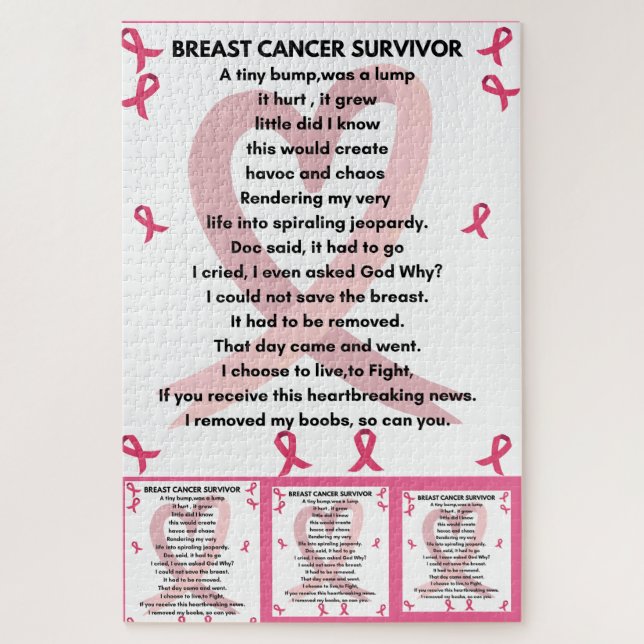 BREAST CANCER SURVIVOR Wall Art Jigsaw Puzzle (Vertical)