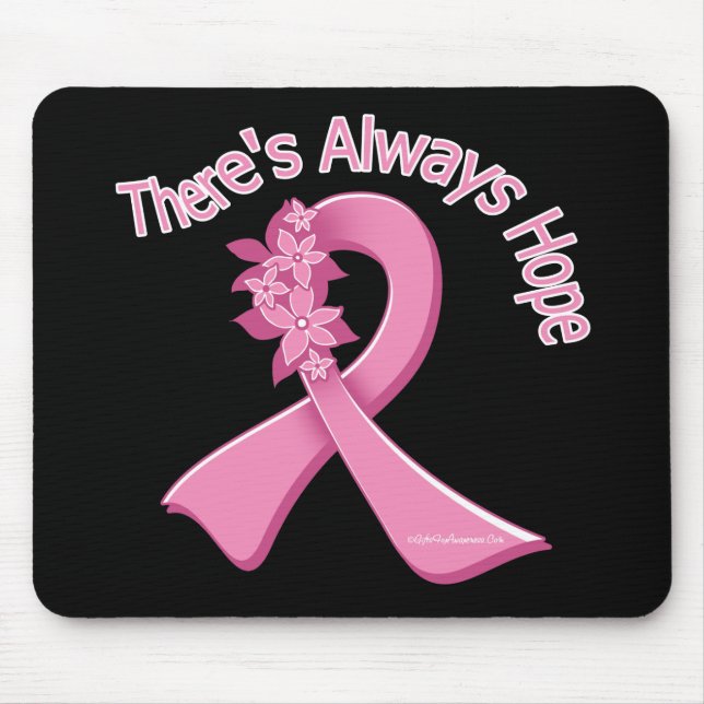 Breast Cancer There's Always Hope Floral Mouse Pad (Front)