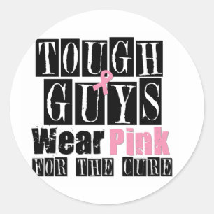 Breast Cancer Tough Guys Wear Pink Classic Round Sticker