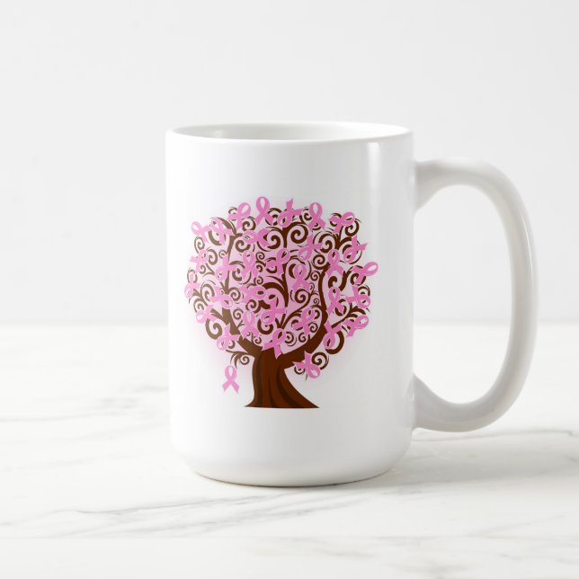 Breast Cancer  Tree of Ribbons Coffee Mug (Right)