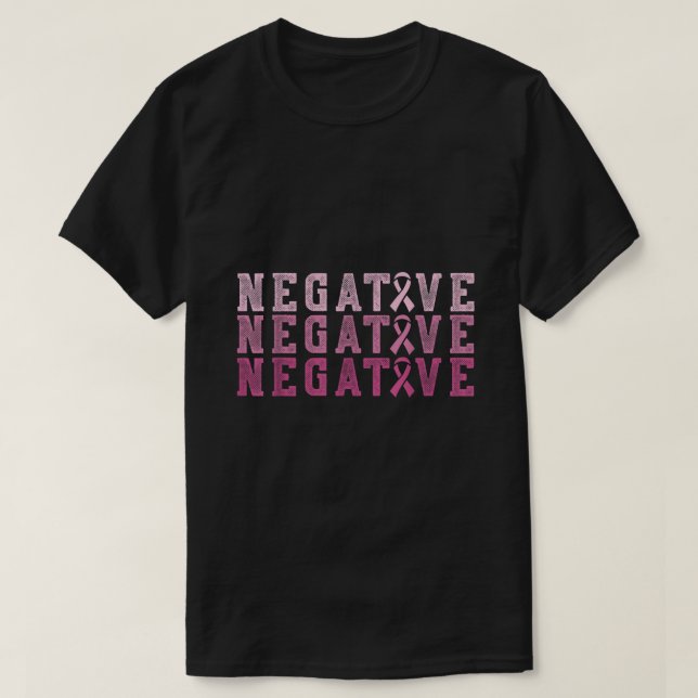 Breast Cancer Triple Negative Pink Ribbon Warrior  T-Shirt (Design Front)