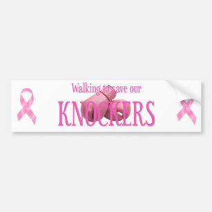 Breast Cancer Walking to Save Knockers Bumper Sticker