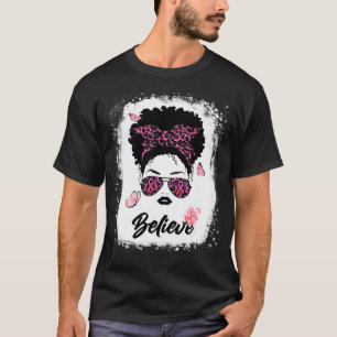 Breast Cancer Warrior Awareness  Support Believe   T-Shirt
