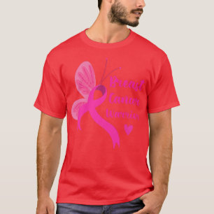 Breast Cancer Warrior Butterfly Ribbon Pink Breast T-Shirt