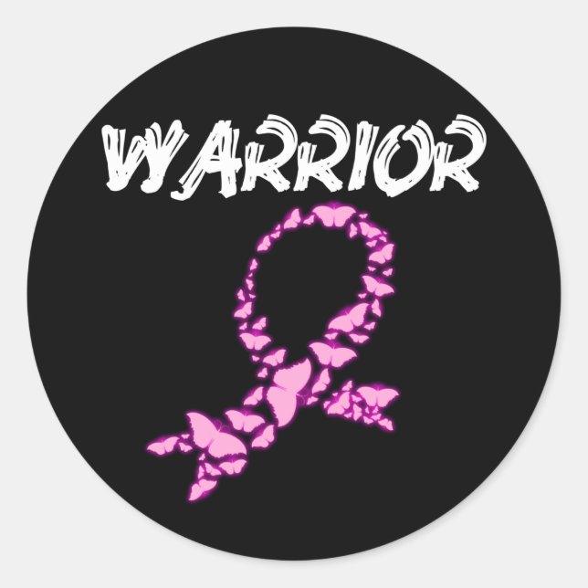 breast cancer warrior classic round sticker (Front)