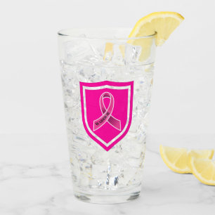 Breast Cancer Warrior  Glass