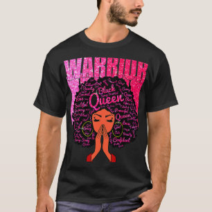 Breast Cancer Warrior Melanin Queen Black Girl Mag T-Shirt