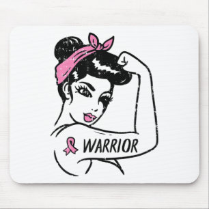 Breast Cancer Warrior Rosie Riveter Pink Women  Mouse Pad