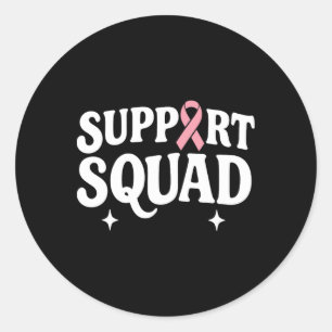 Breast Cancer Warrior Support Squad Breast Cancer Classic Round Sticker